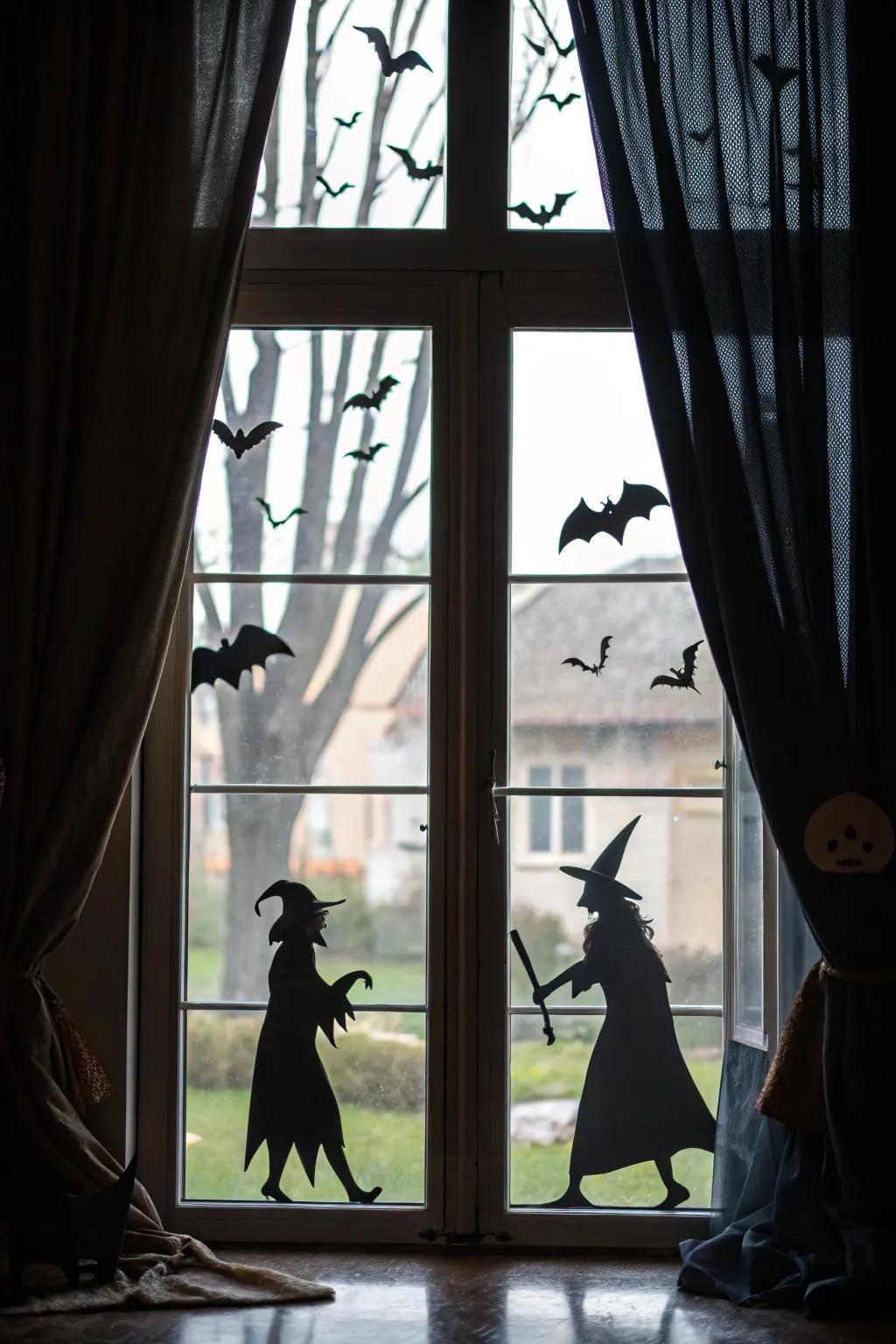 Shadows in windows are a simple way to insert a scary mood into your home.