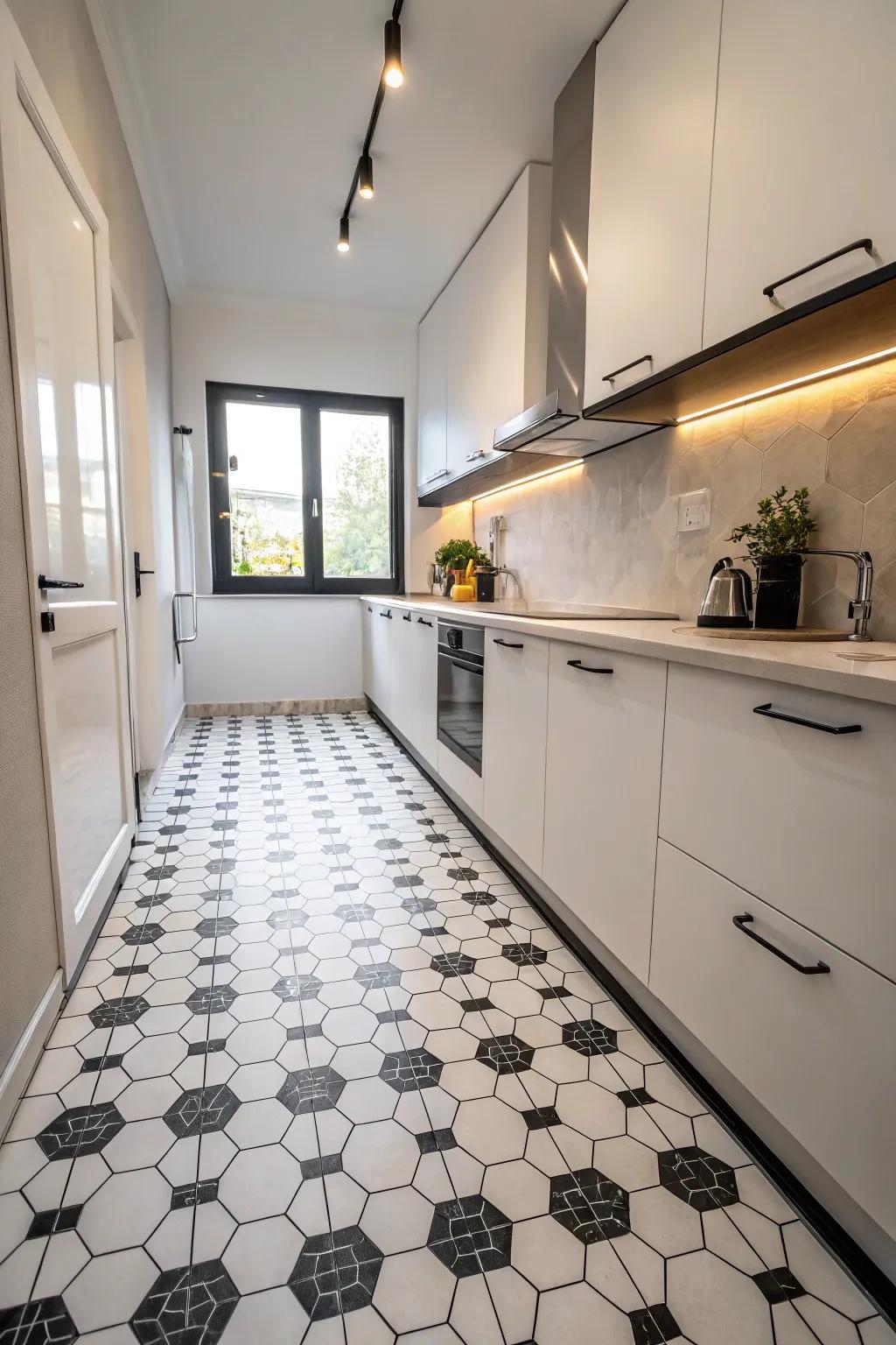 Geometric designs in monochrome offer a sophisticated, up-to-date style.