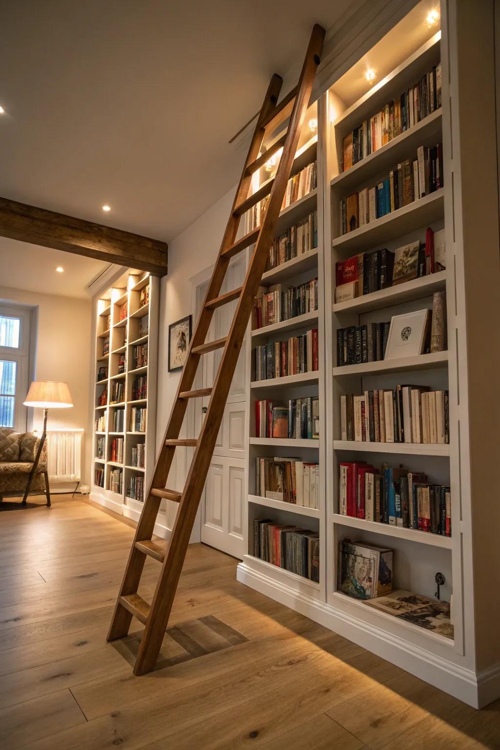 A library ladder provides function and style.