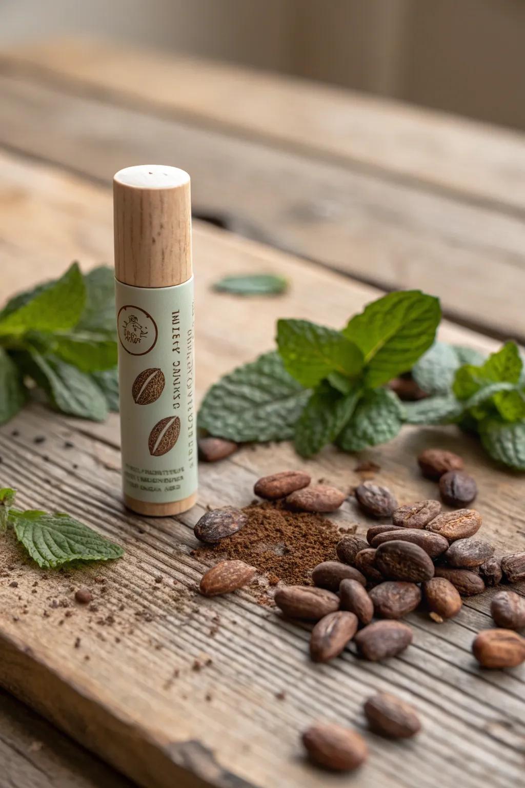 Treat yourself to the comforting mix of mint and chocolate in this self-made lip treatment.