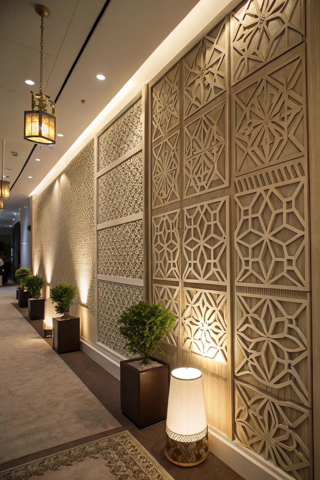 Geometric designs infuse a space with dynamism