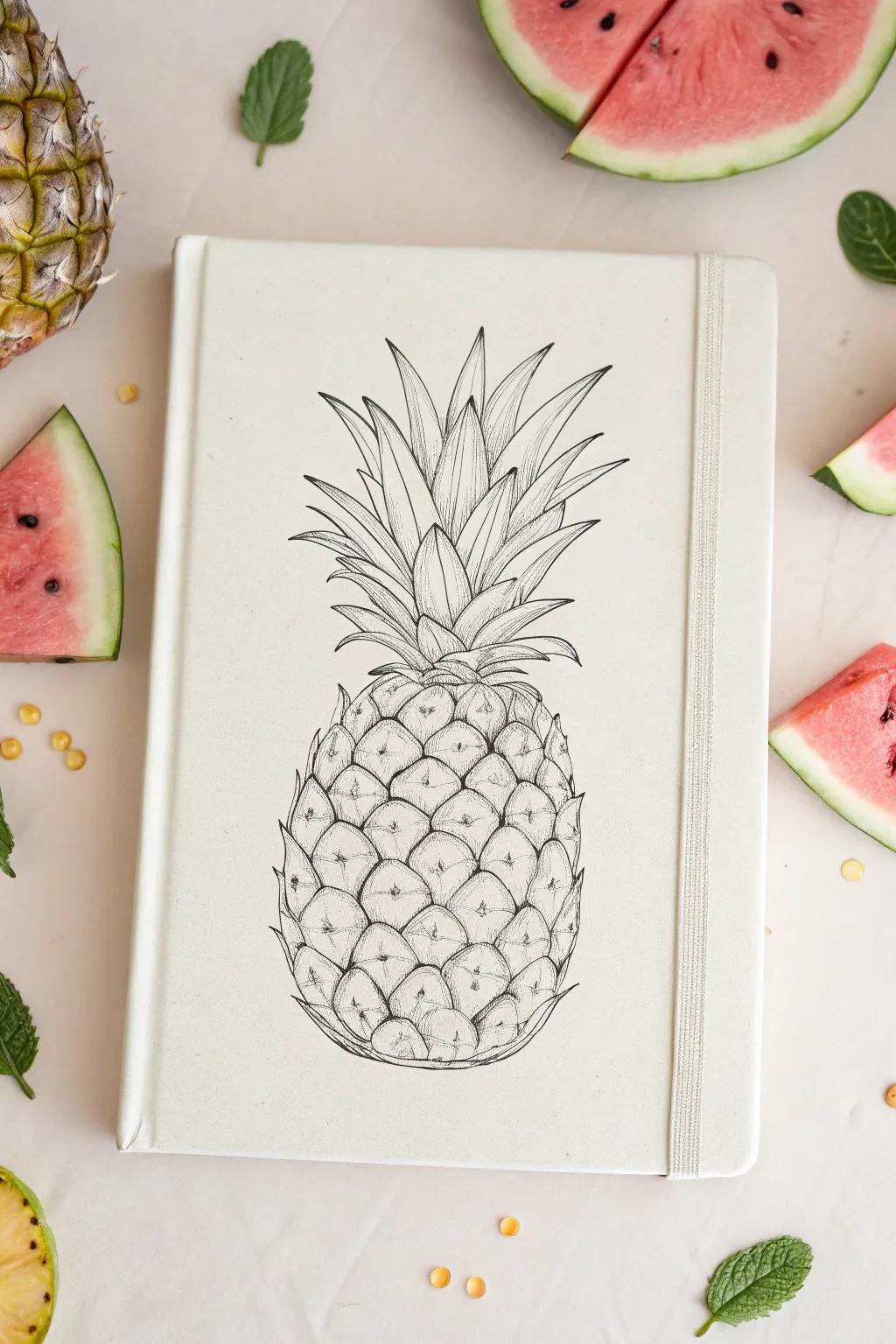 With a hint of tropical elegance in your bullet journal, celebrate the vitality of summer.