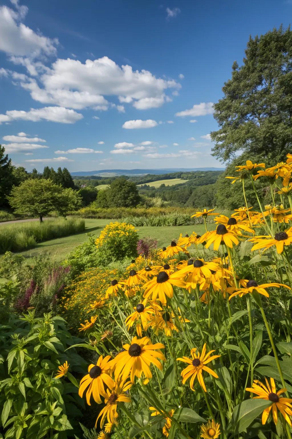 An expanse of <strong><em>Golden Ray Flowers</em></strong> brightening the garden.” loading=”lazy” class=”pimg”>
	</picture><figcaption>An expanse of <strong><em>Golden Ray Flowers</em></strong> brightening the garden.</figcaption></figure>
<p>Seeking to infuse a cheerful aura? <strong><em>Golden Ray Flower</em></strong> is your answer. Its sun-kissed yellow petals are superb for designing an uplifting setting, while also offering sustenance for birds as the season progresses.</p>
<h3>Possibly helpful picks:</h3>
<ul class=