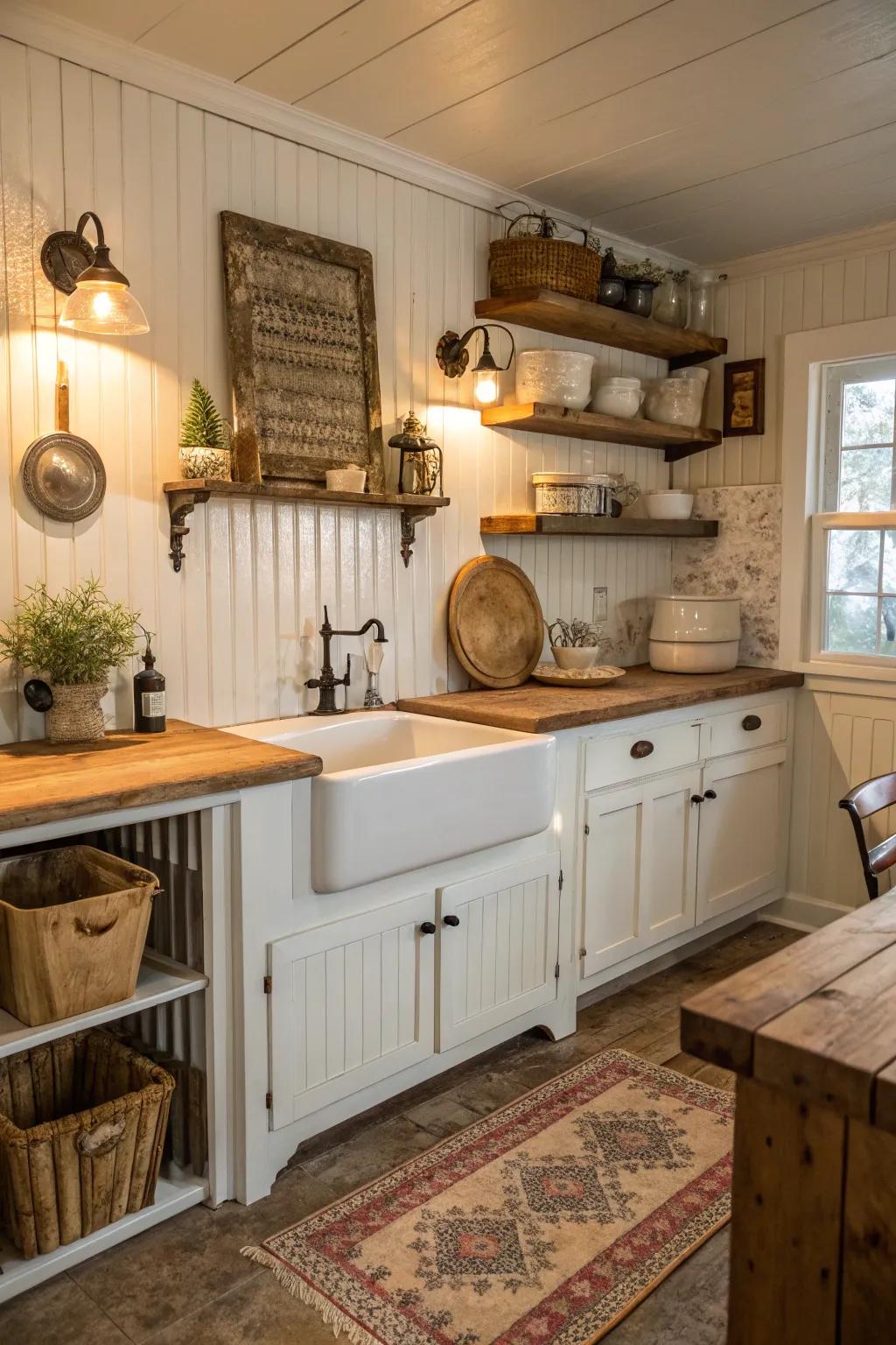 Timber-strip boards present a country-style charm that elevates any kitchen aesthetic.