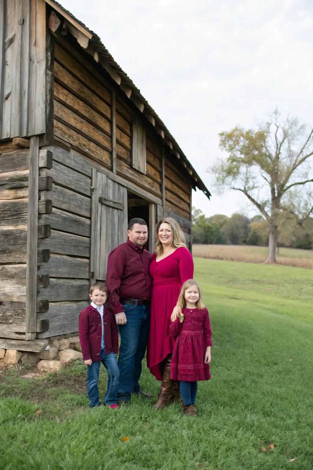 Gemstone tones offer a vibrant contrast against rustic scenes.