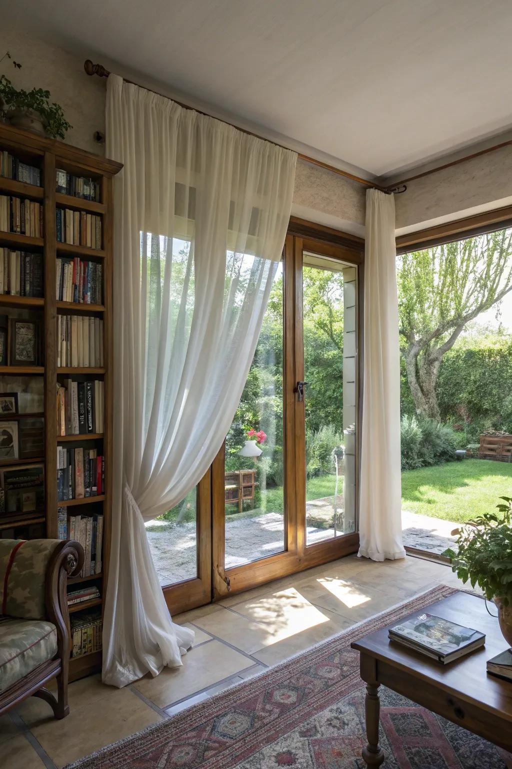 Sunlight enriches the room's atmosphere.