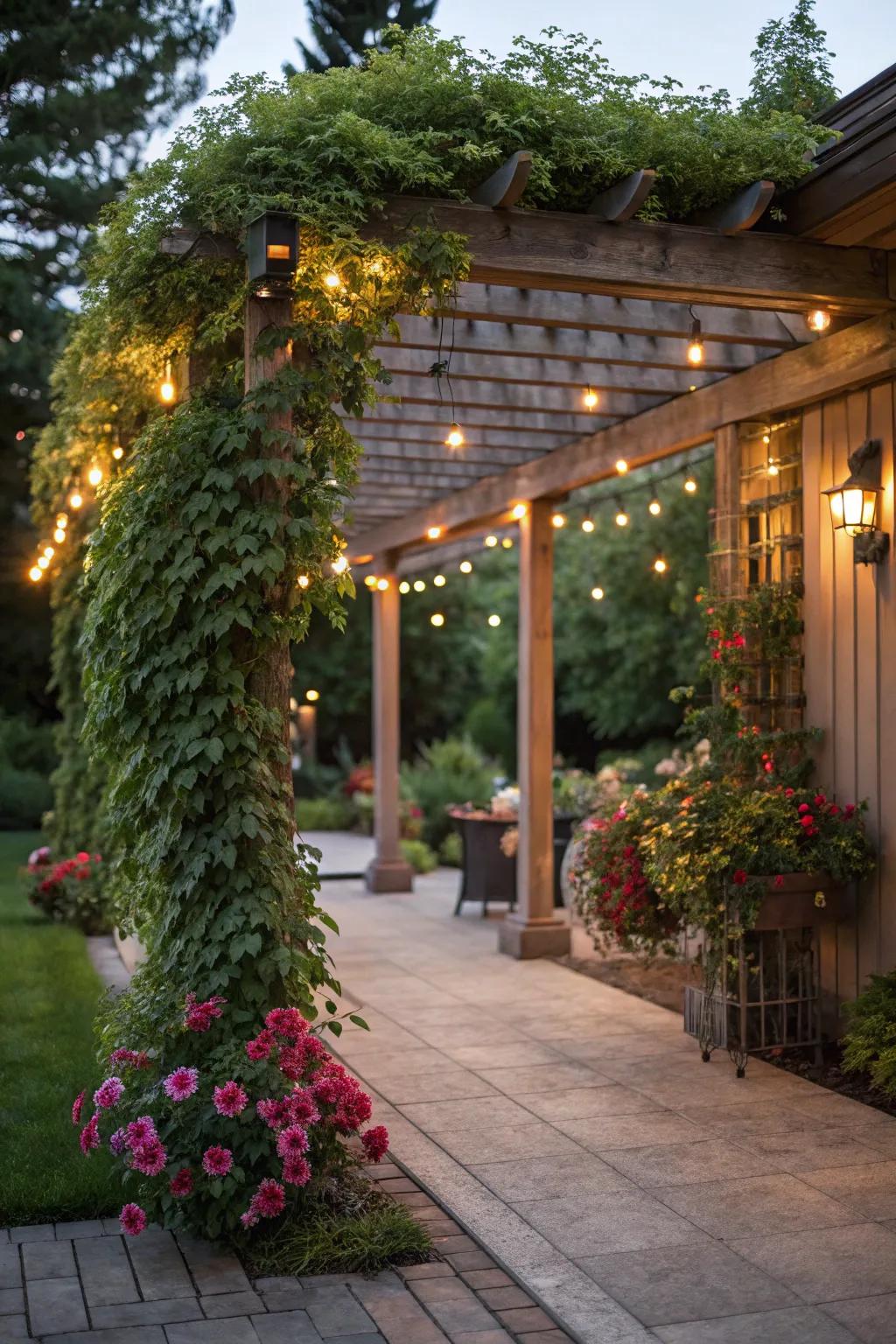 A charming pergola offering shade and elegance.