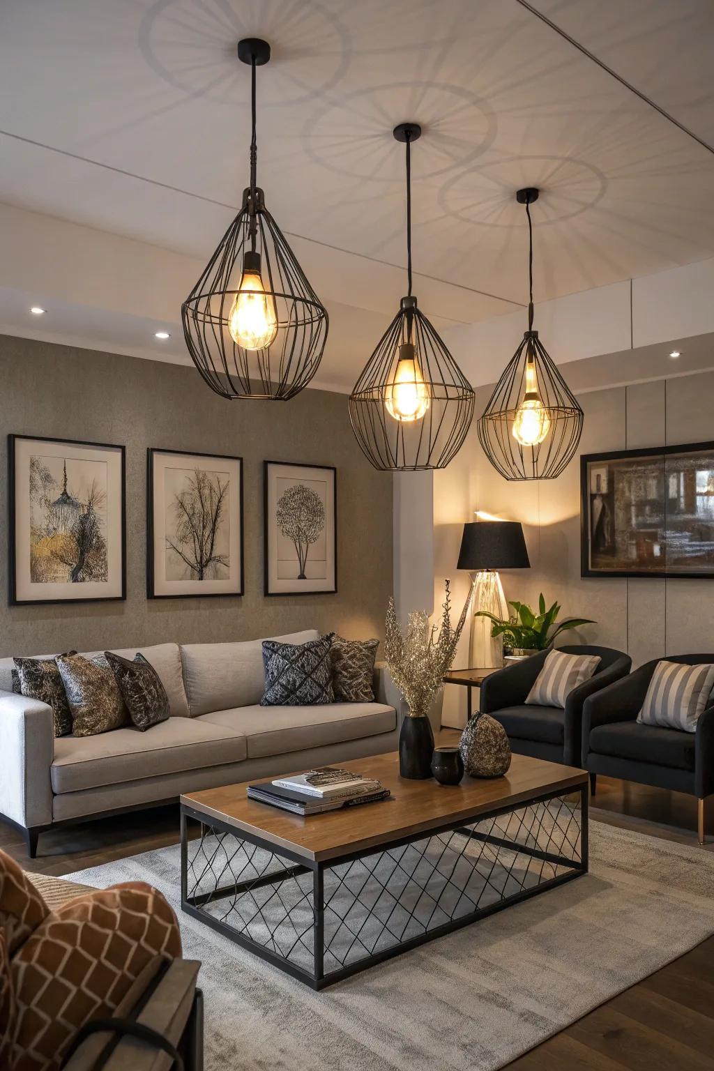 Pendant lights add style and focused light to key areas.