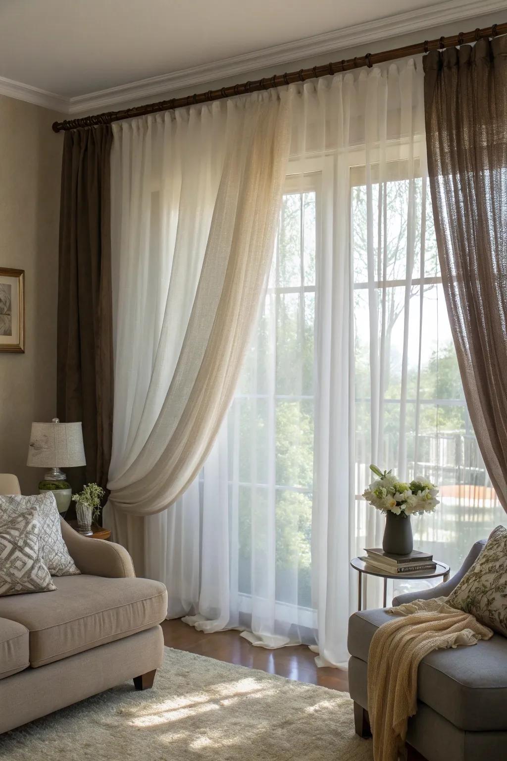 Layered textures result in a complex, multidimensional appearance.