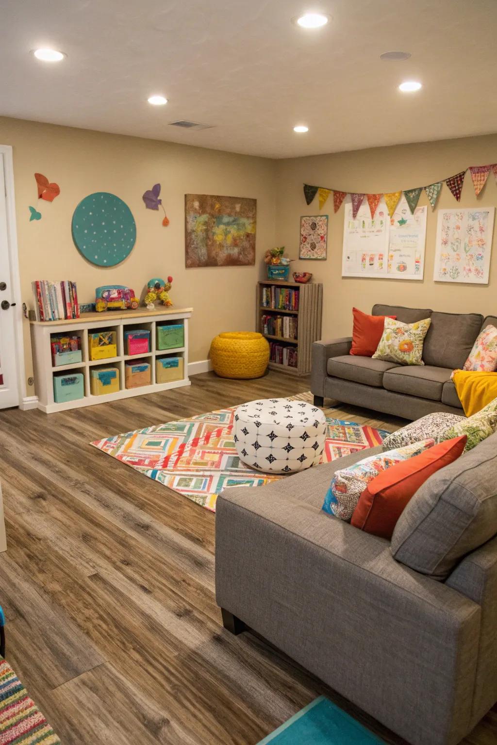 Luxury vinyl flooring is both practical and fashionable, perfect for lively homes.