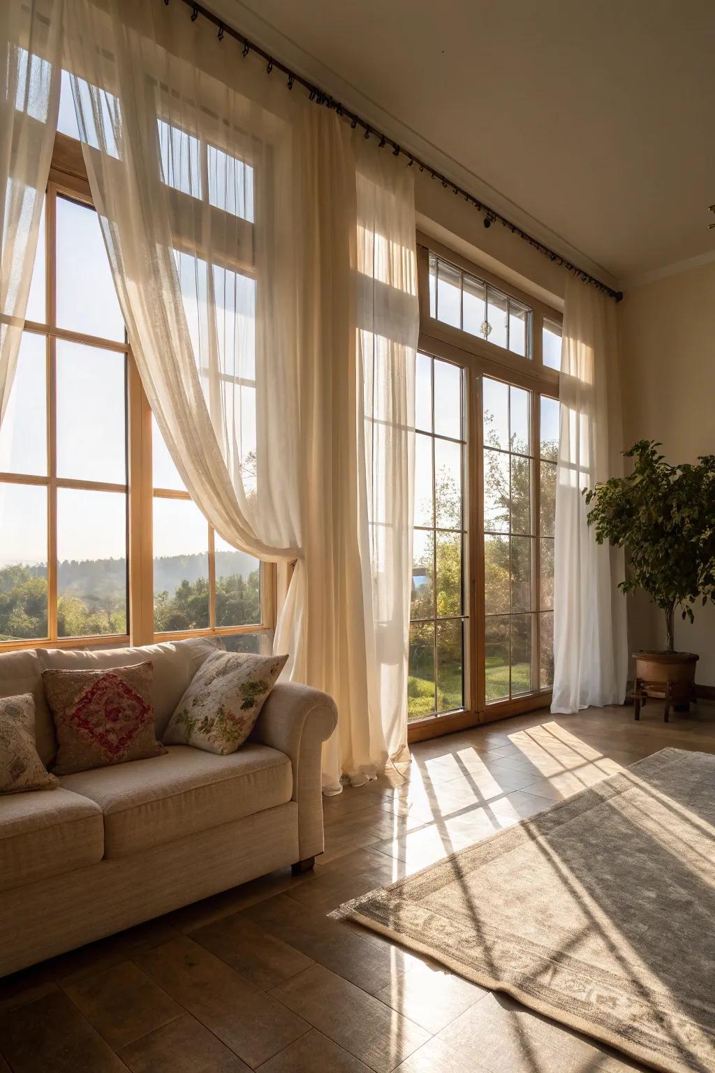 Utilizing sunlight to fashion a radiant and spacious lounge.