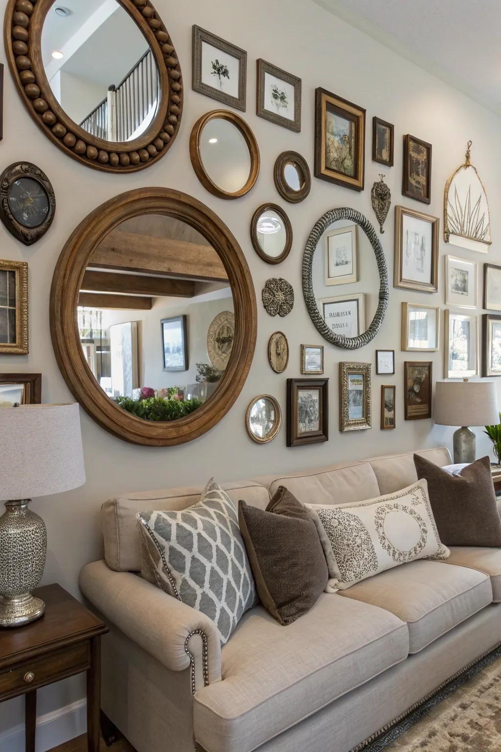Voice your character with a multifaceted gallery wall of reflectors.