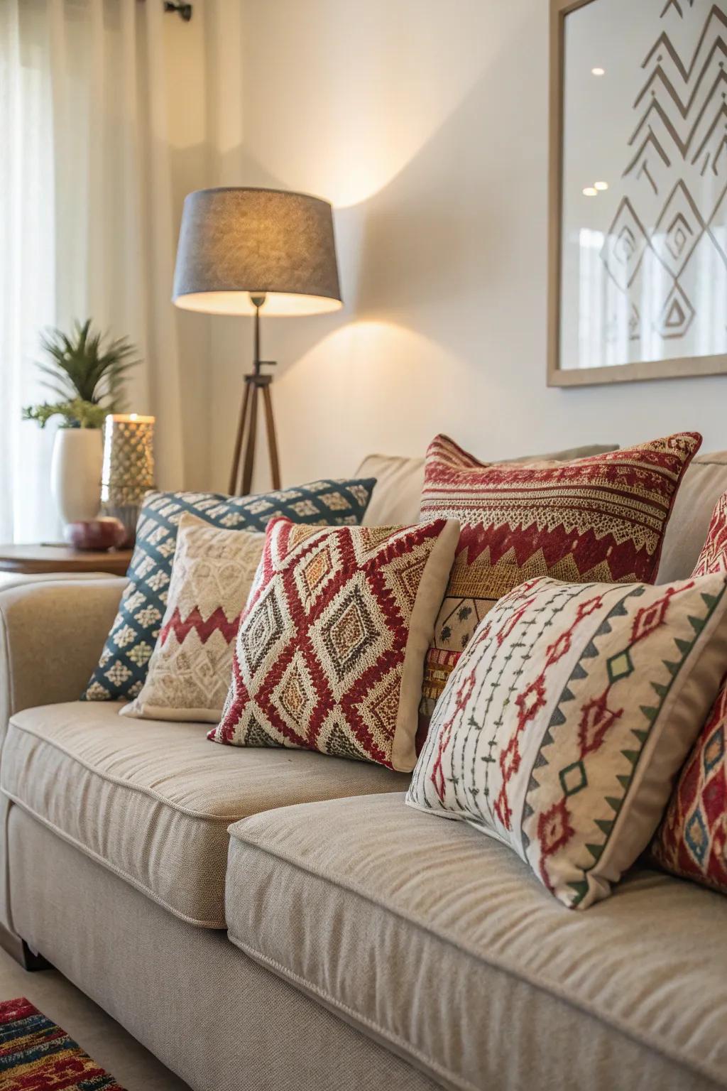 Scatter cushions provide a simple way to revamp your couch with color and texture.