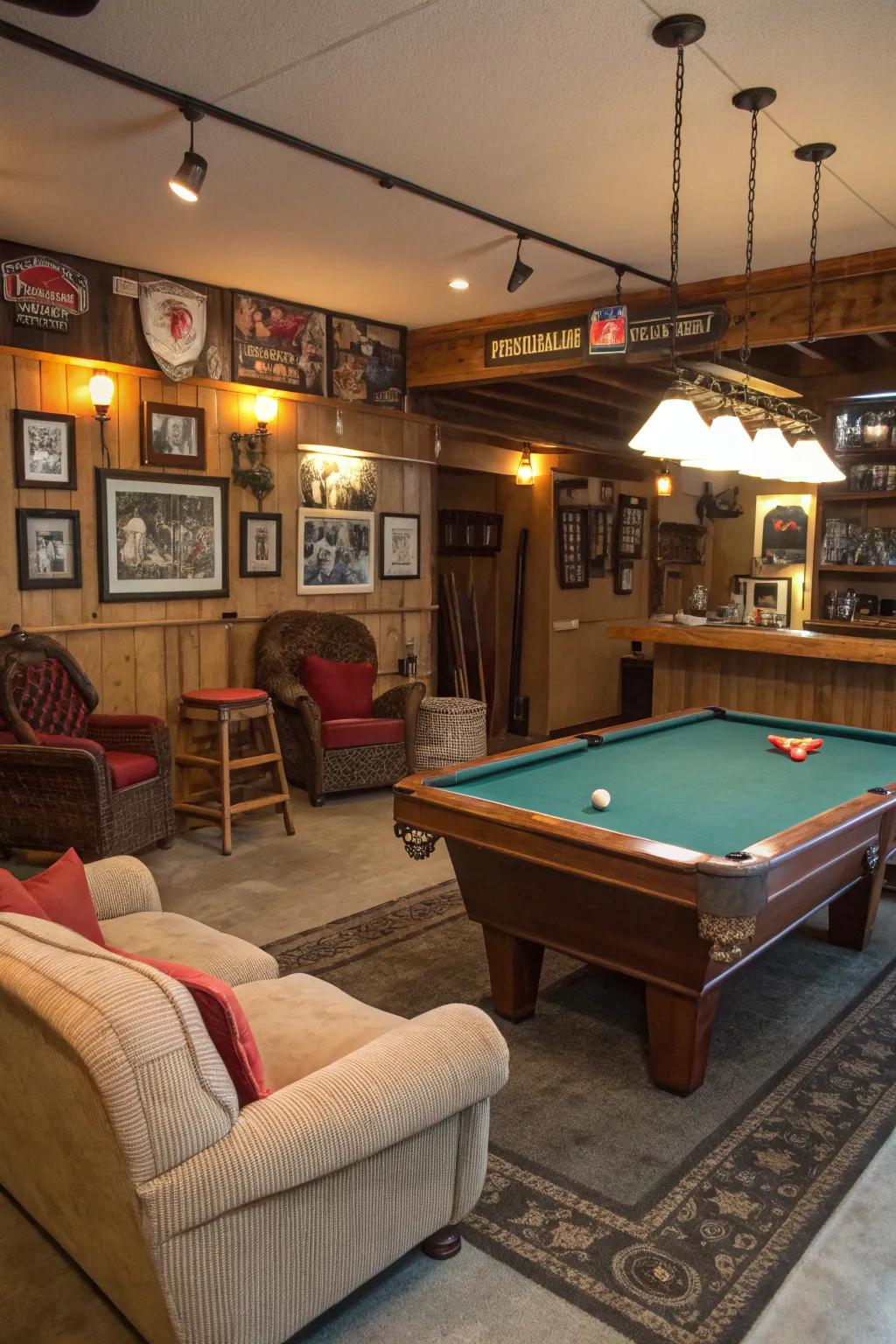 A used billiard table introduces an enjoyable feature without overspending.