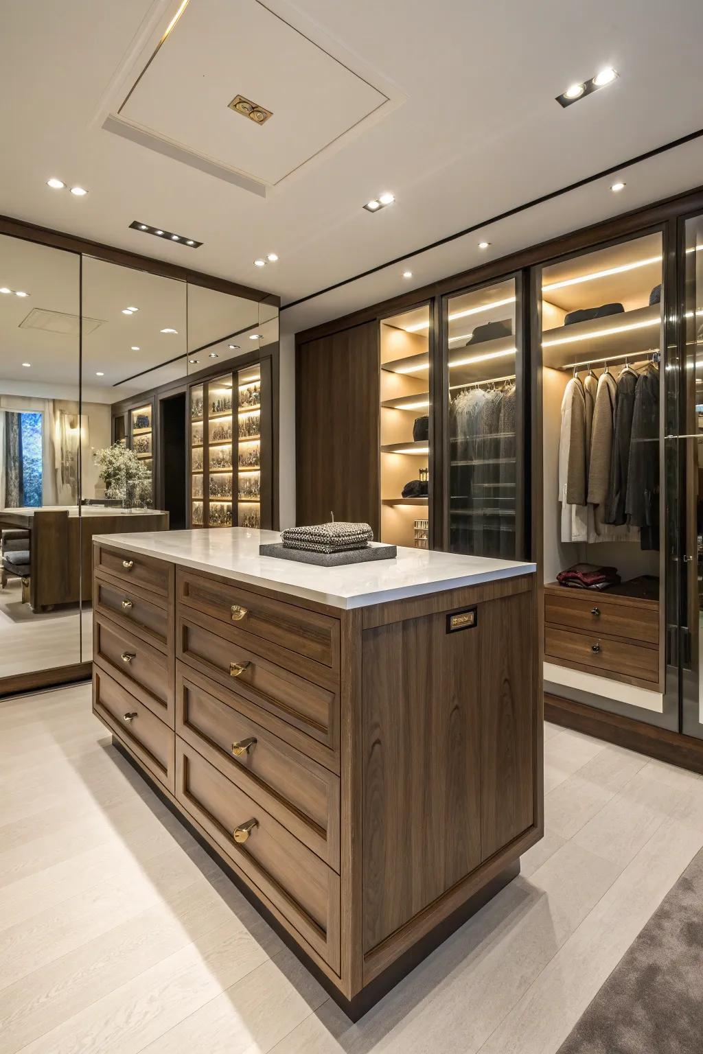 A focal centerpiece with integrated storage for a functional addition.