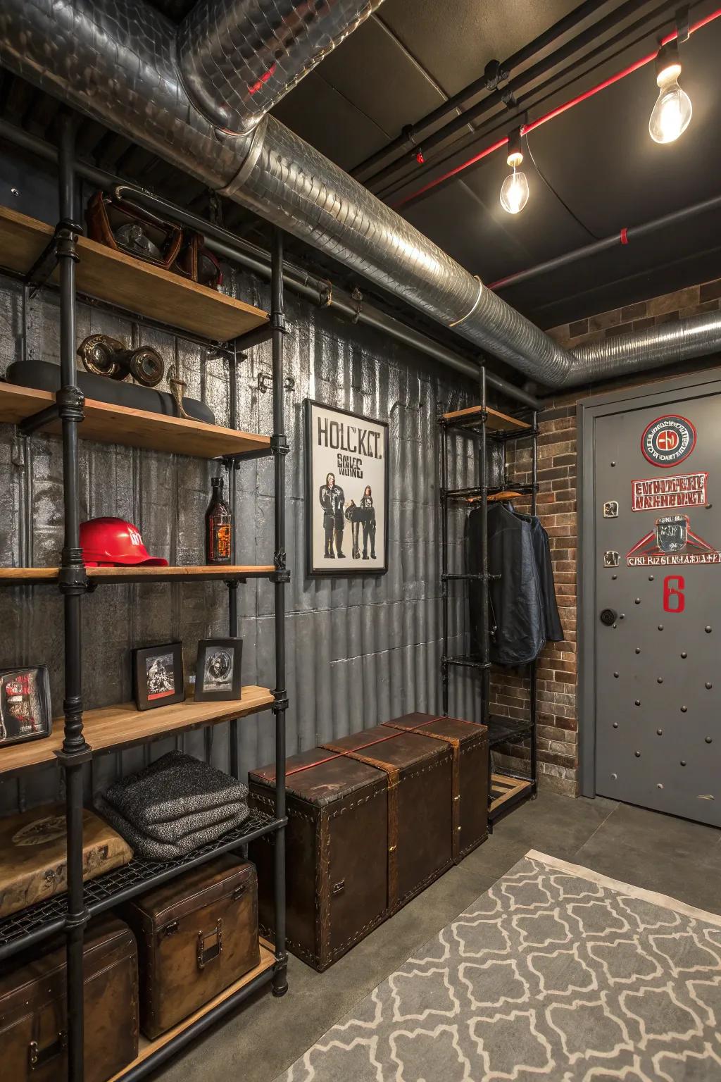 Modern metal embellishments offer a modern look to your cave.