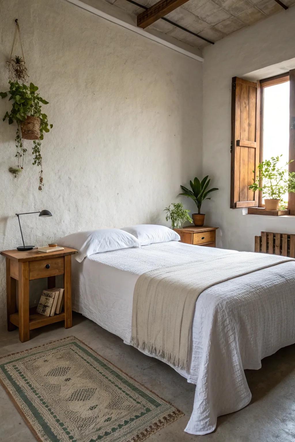 Experience the calming effect of a clutter-free bedroom, promoting tranquility and mental clarity.