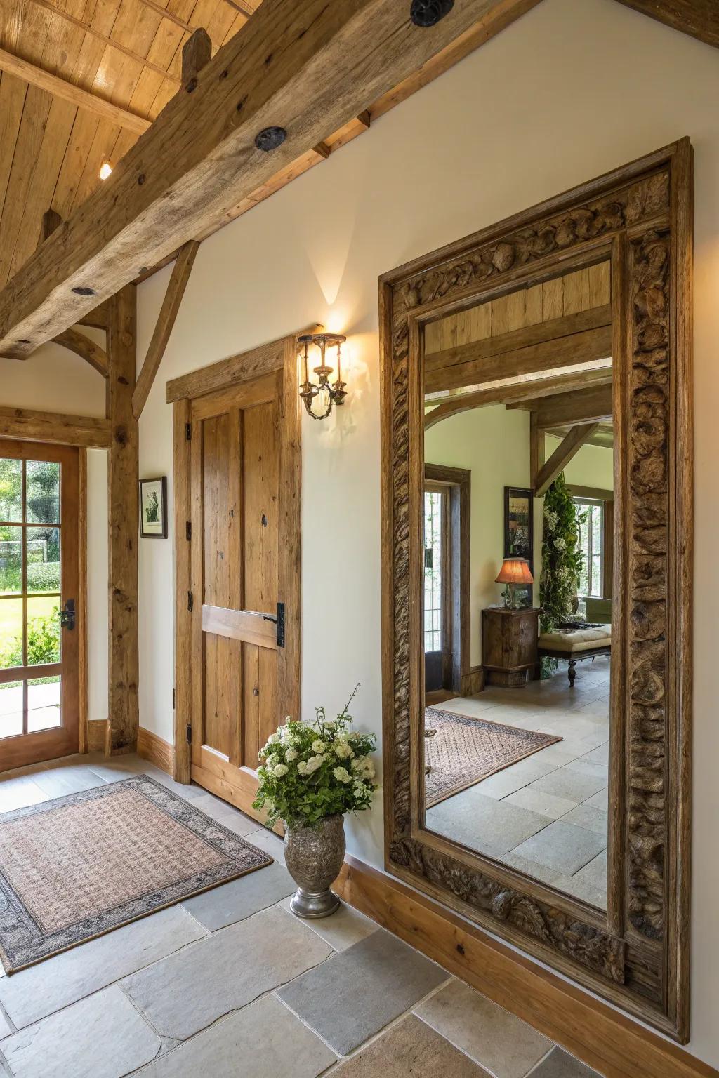Mirrors add depth and light to any entryway.
