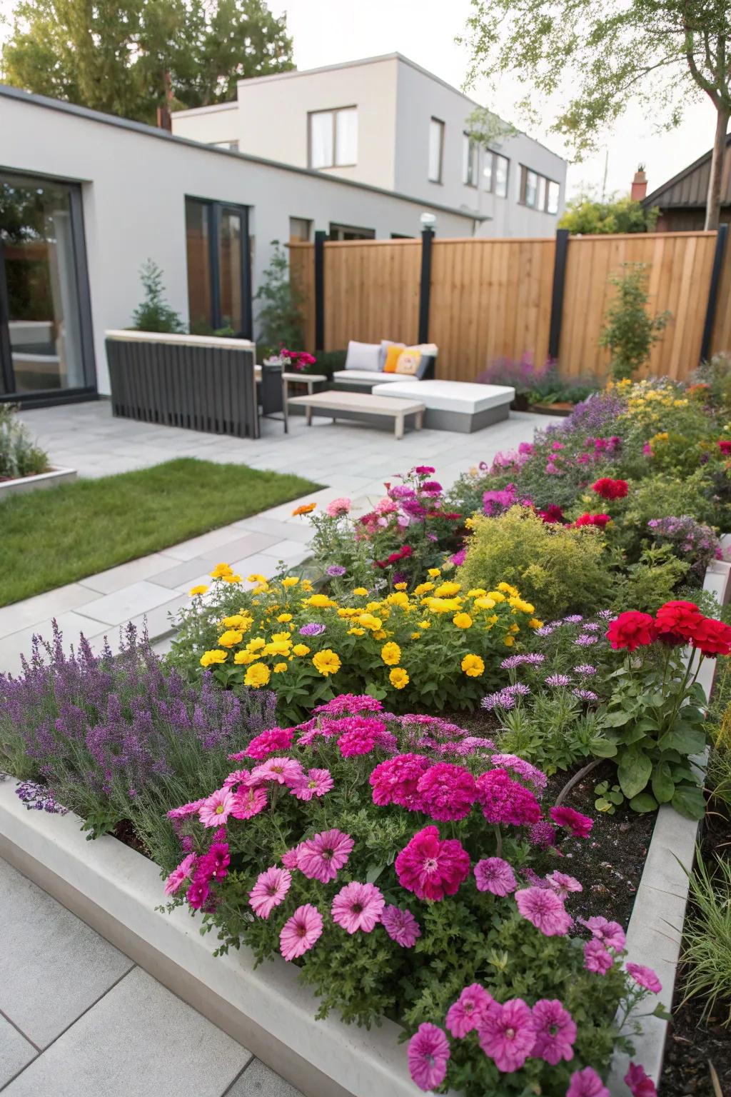 An explosion of color with vivid floral combinations.