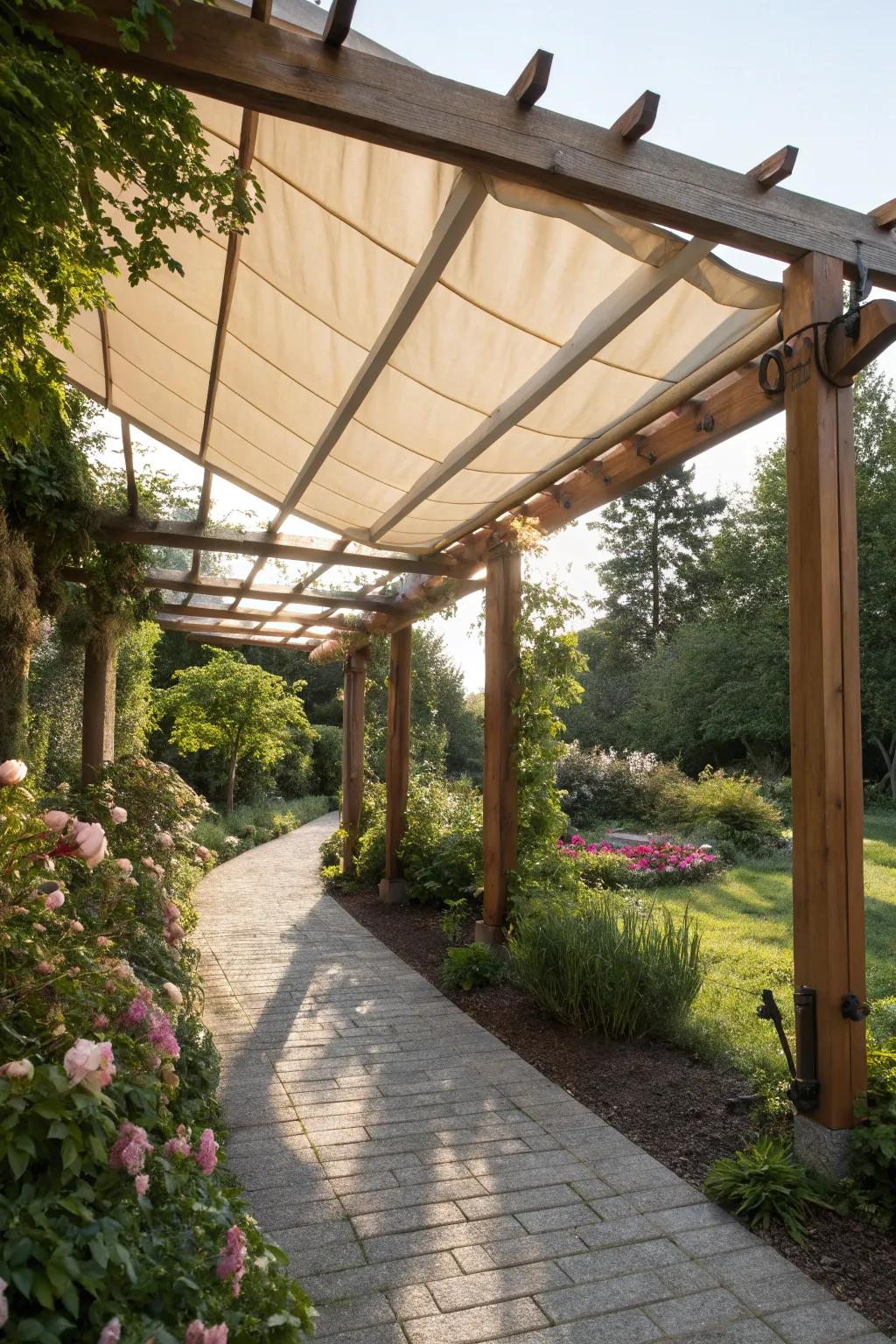 Enjoy adaptable shade with a retractable canopy pergola.
