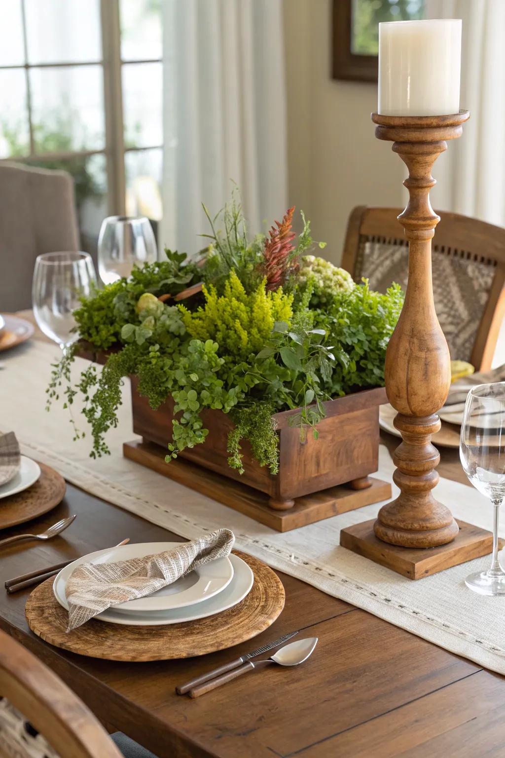 Natural components bring warmth and feel to the table.