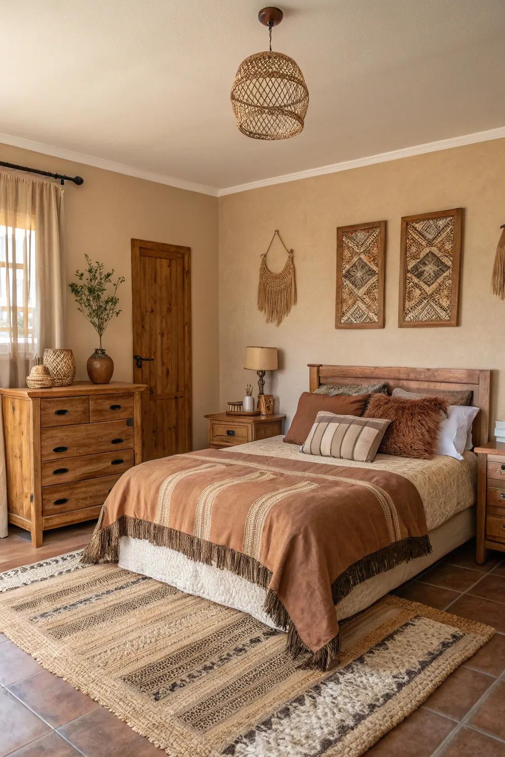 A natural color scheme cultivates a soothing and balanced space.