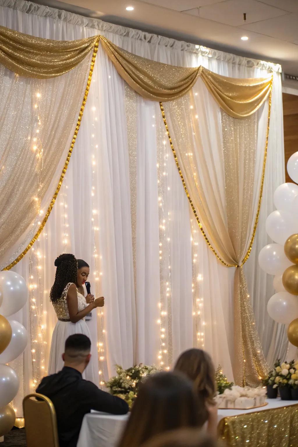 A stunning decorative drape that makes every picture memorable.