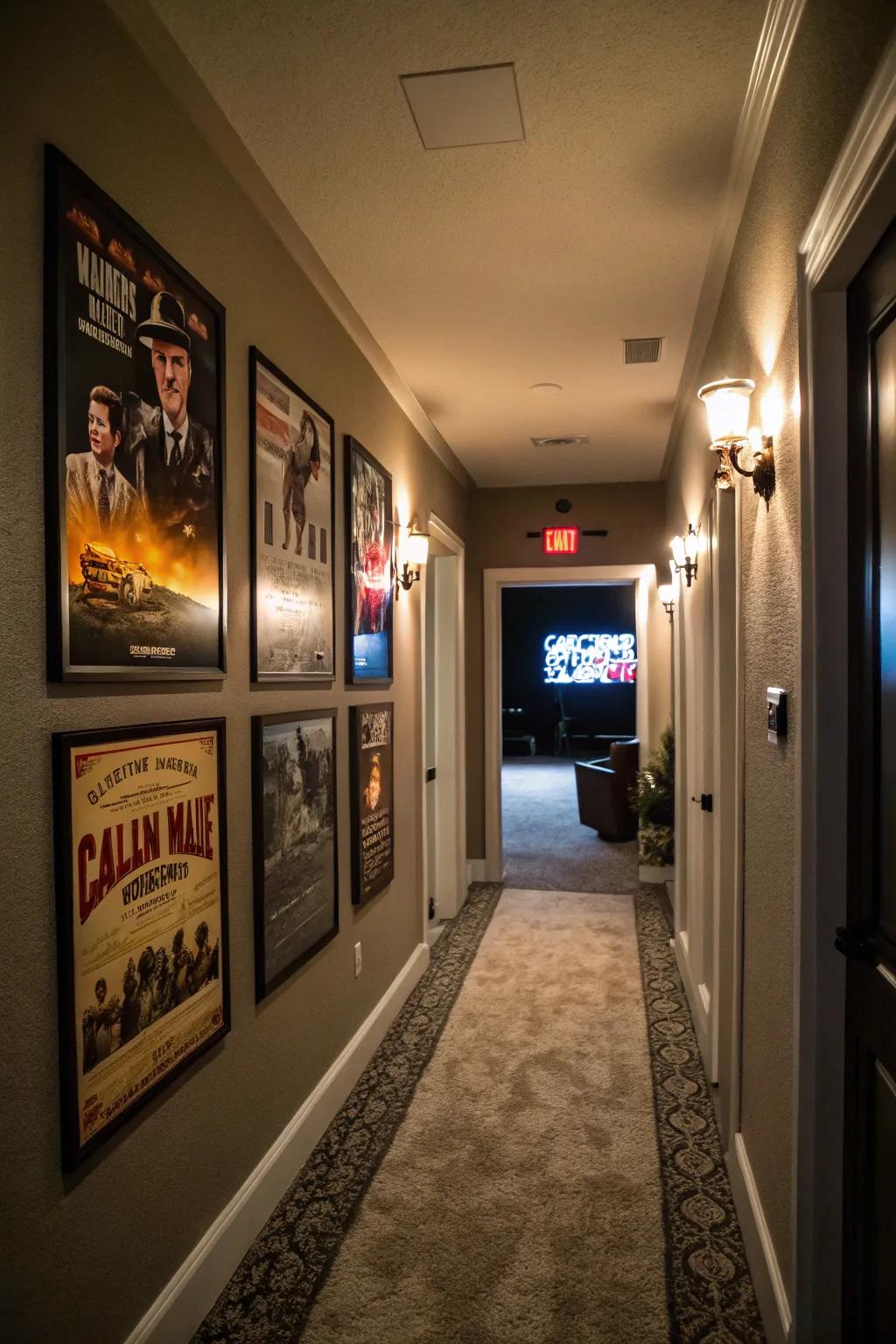 A dramatic entryway establishes the vibe for an unforgettable film night.