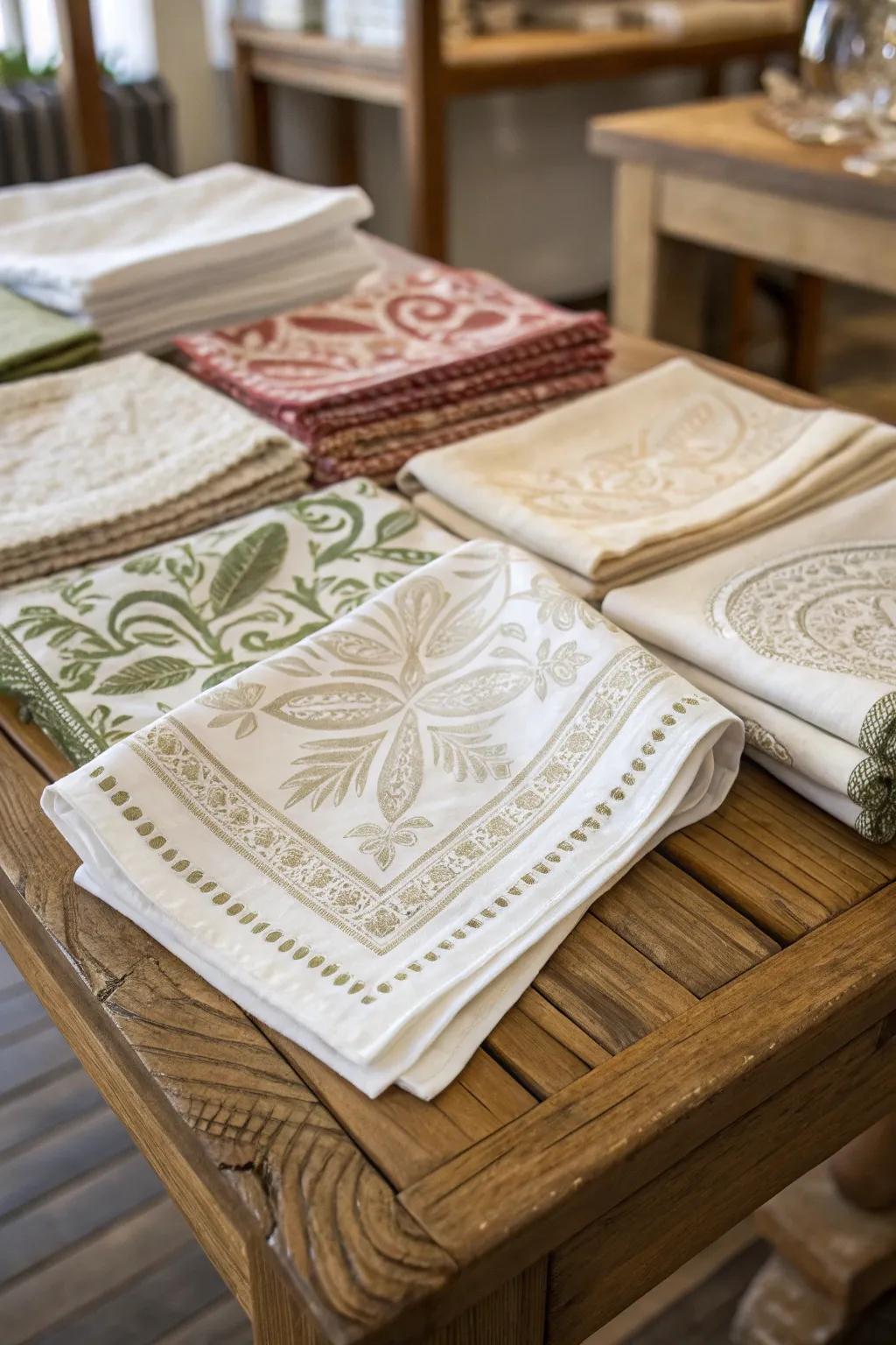 Inventive folding methods transform napkins into space-saving, decorative features.