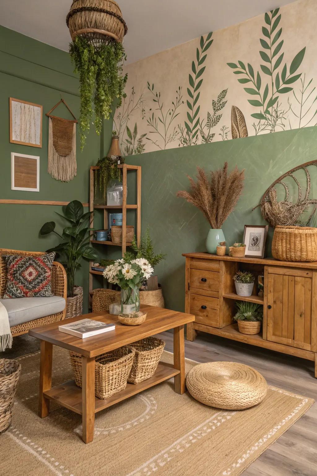 Earth-inspired tones evoke a serene atmosphere reminiscent of your cherished park.