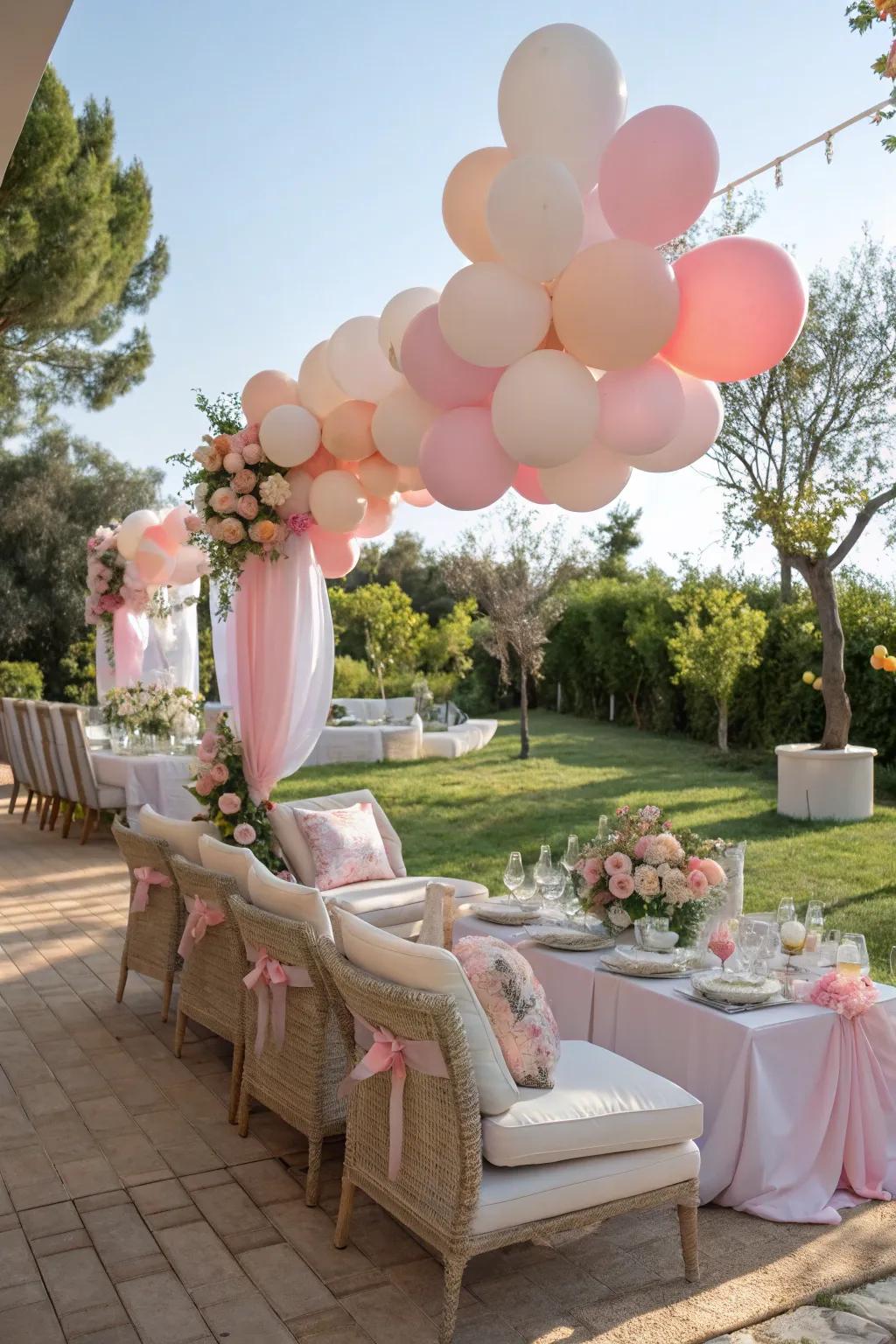 Inviting seating area for guests to enjoy the baby shower festivities.