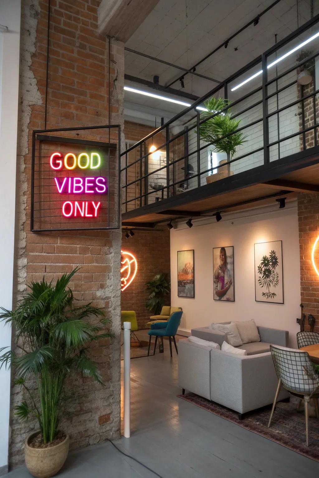 Radiant signs with playful quotes, adding contemporary flair to any photo backdrop.