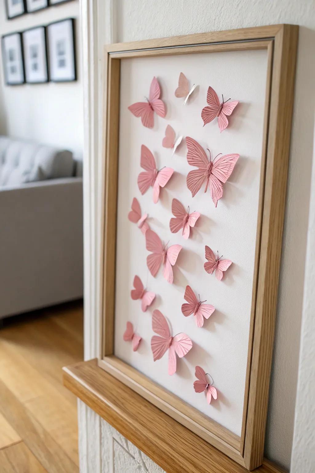 Infuse a breath of spring with these enchanting blush lepidoptera canvases that bring refinement and simplicity to any location.