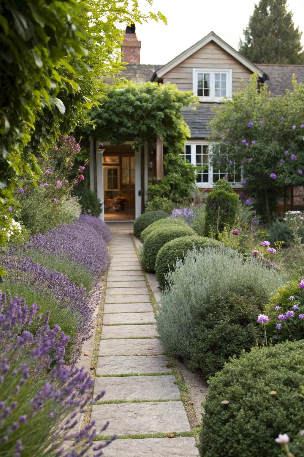 Pathways lined with fragrant plants guide you home.