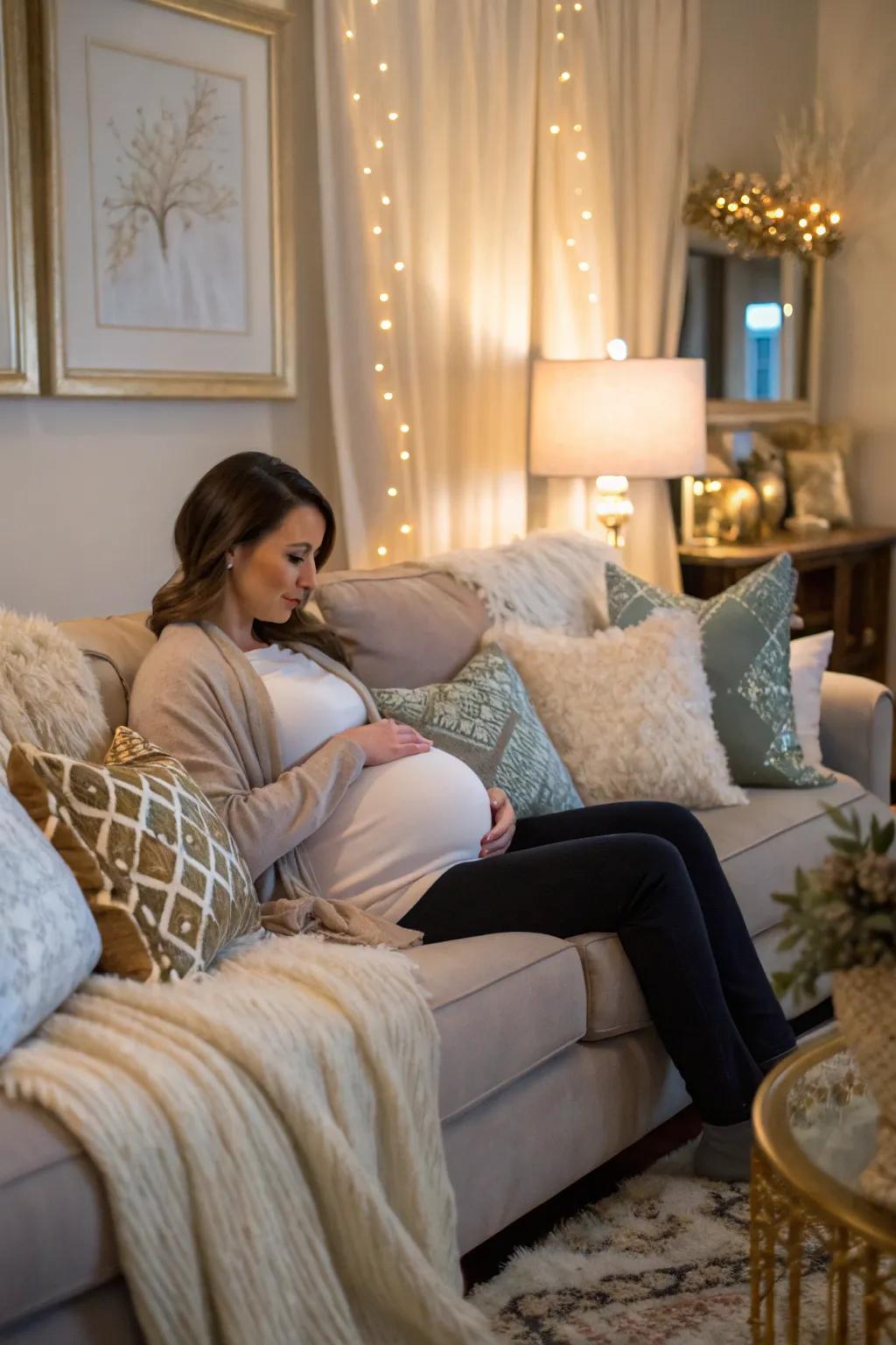 Your living room can present an inviting and warm setting for your session.