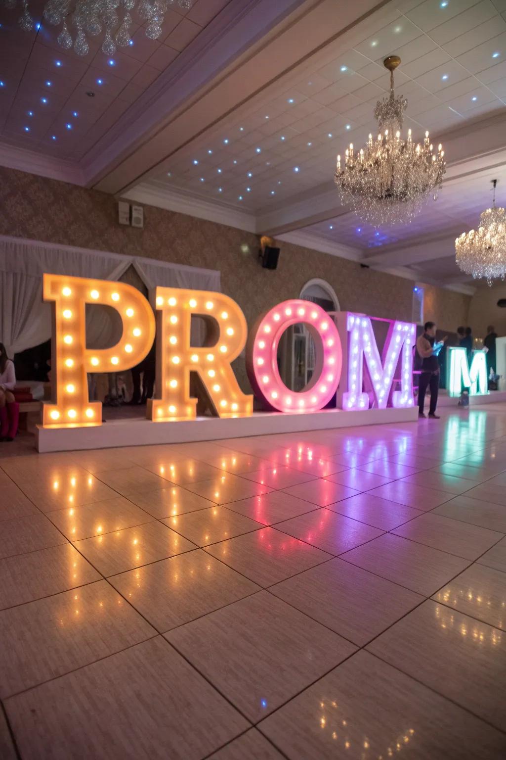 Create a photo-worthy focal point with illuminated letters.