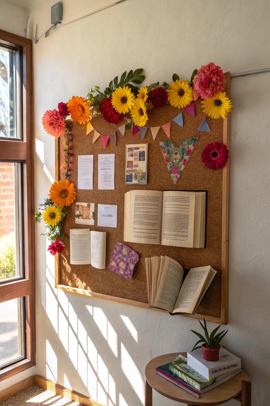 Floral elements and books symbolize the personal growth fostered by reading.