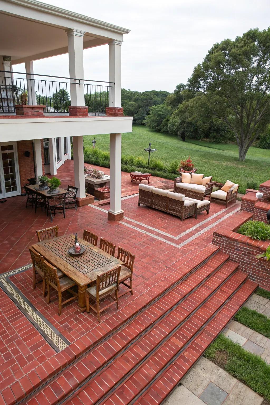 Multi-level blueprints append measurement and flair to your patio.