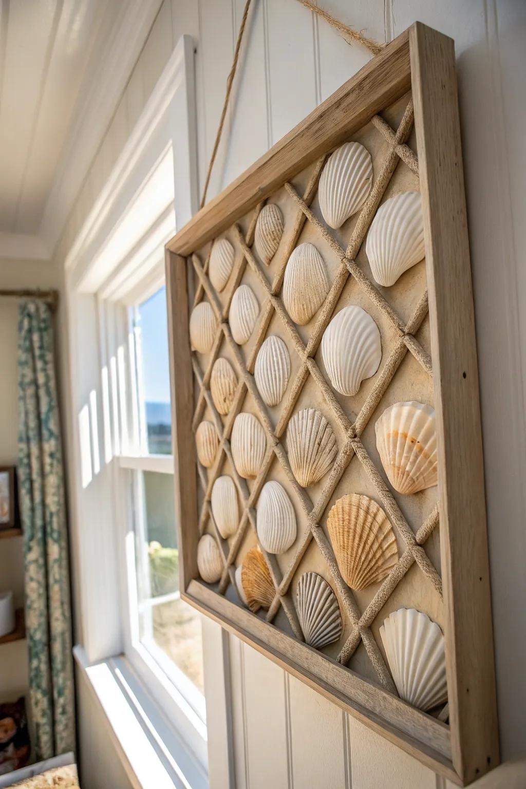 A shadow box transmutes seashells into an artwork worthy of gallery display.