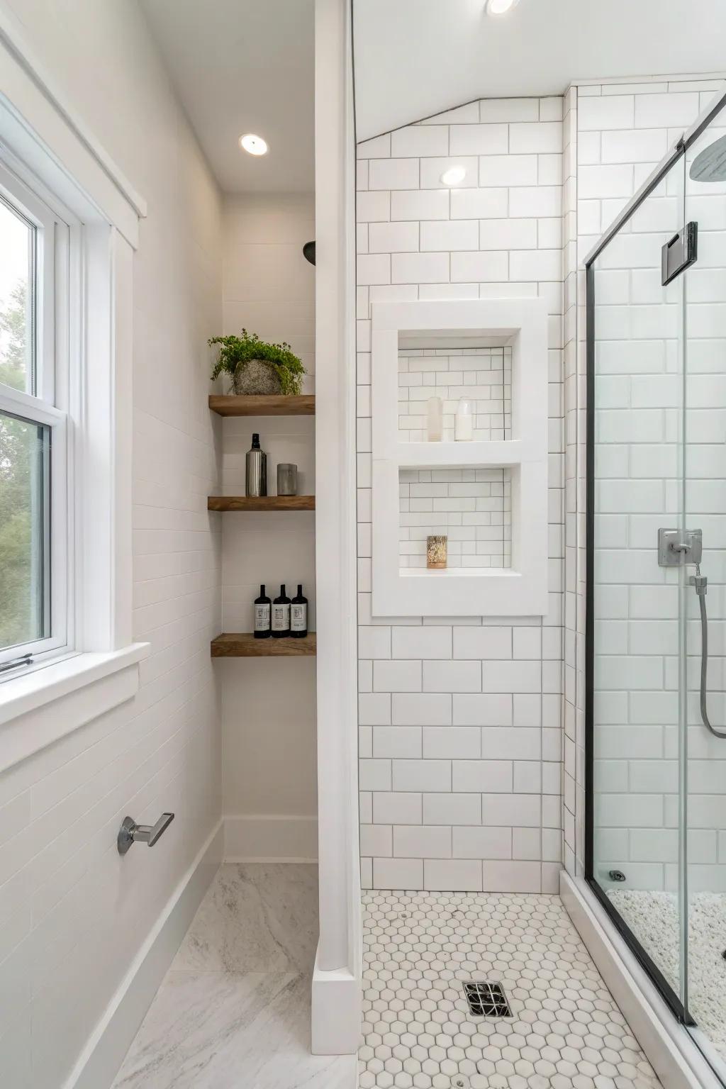 Simple borderless shower alcove