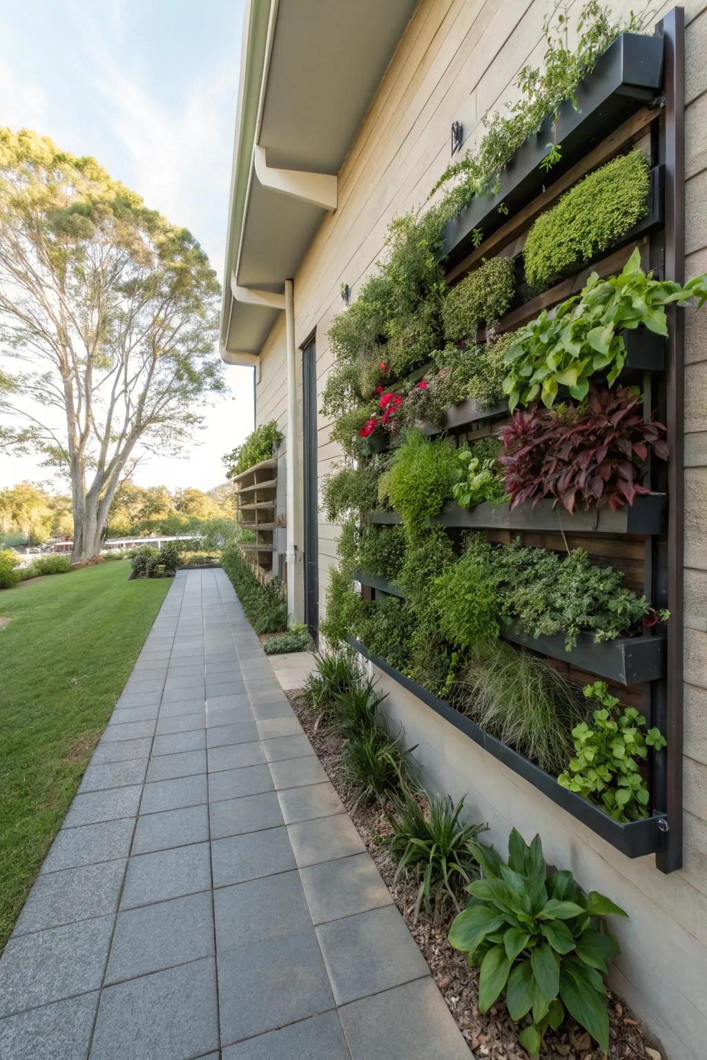 Enhance your greenery presentation with an impressive vertical garden.
