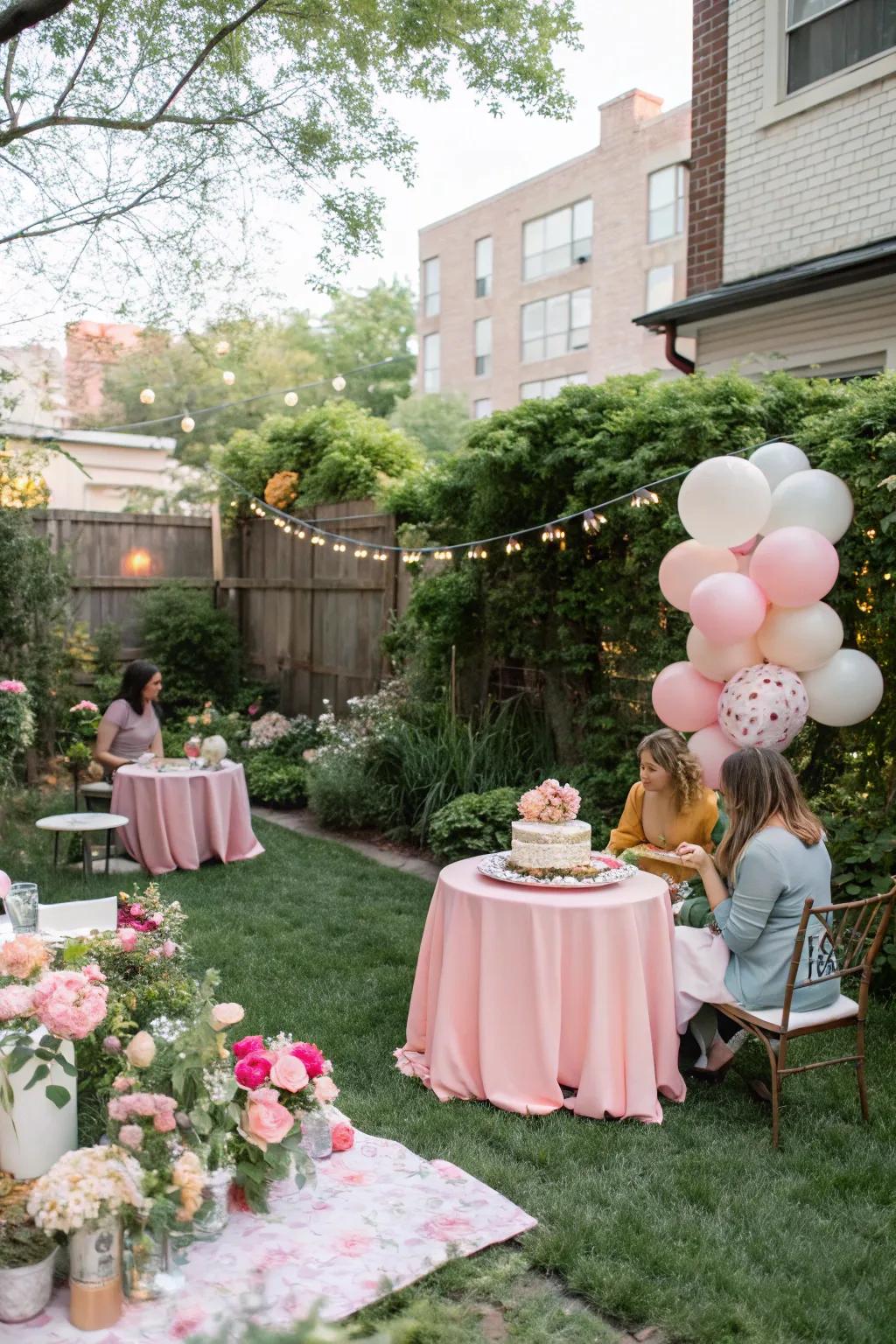 A mesmerizing garden setting for an intimate infant celebration.
