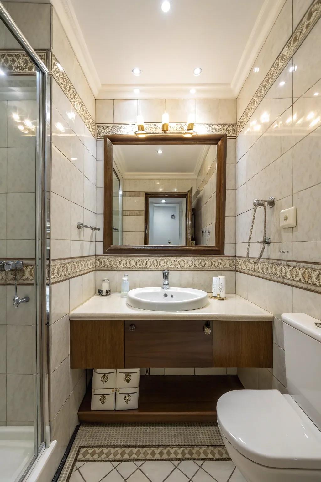 Mirrors serve as a powerful tool to amplify light and create the illusion of space.