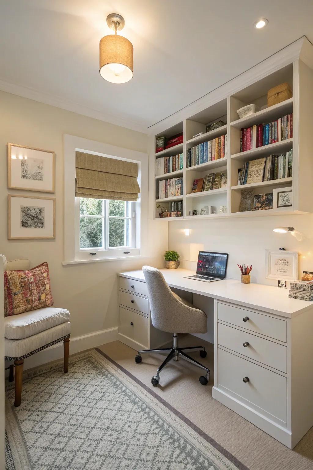 Bright and neutral shades visually expand limited areas.