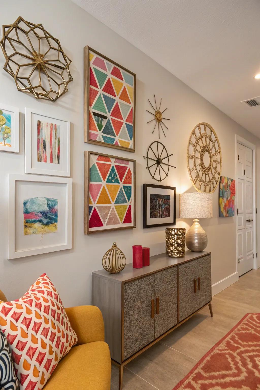 Wall art imparts personality without consuming space.