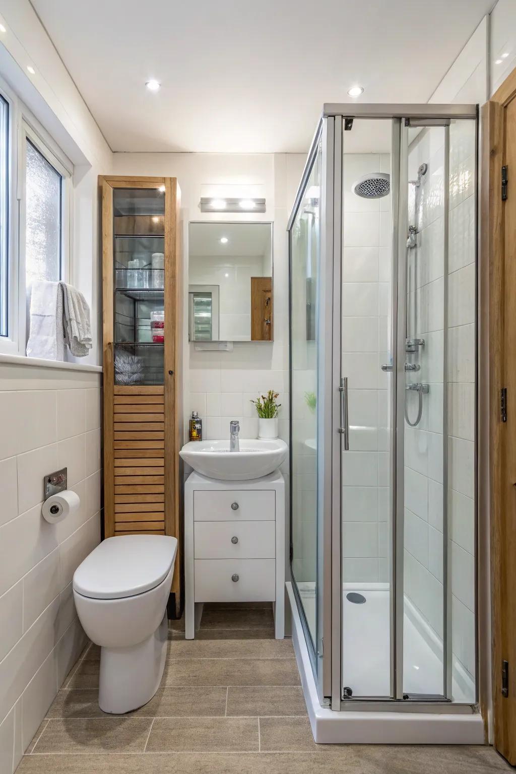 Compact and convenient bi-fold doors.