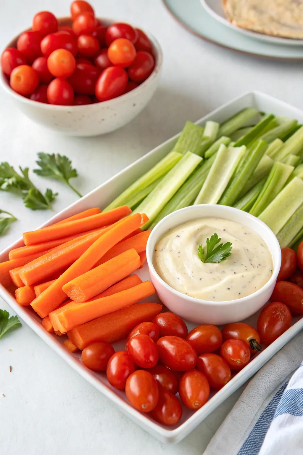 Veggies galore, perfect for healthy snacking.