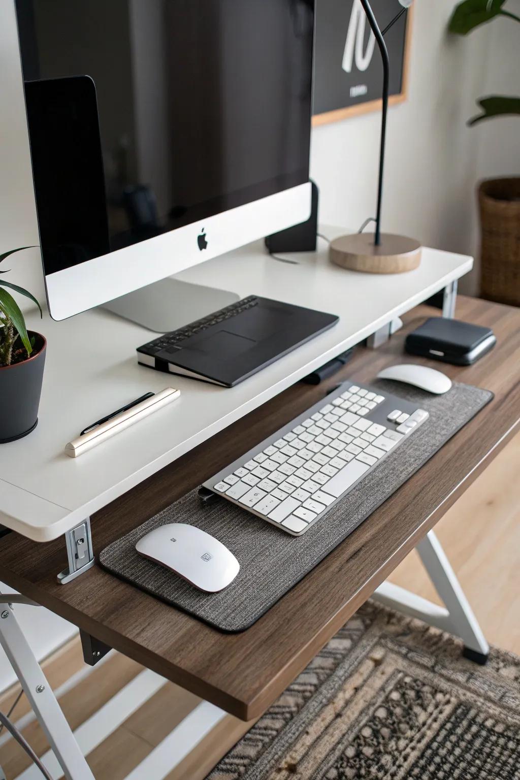 Wireless devices minimize cable clutter, contributing to a streamlined workspace.