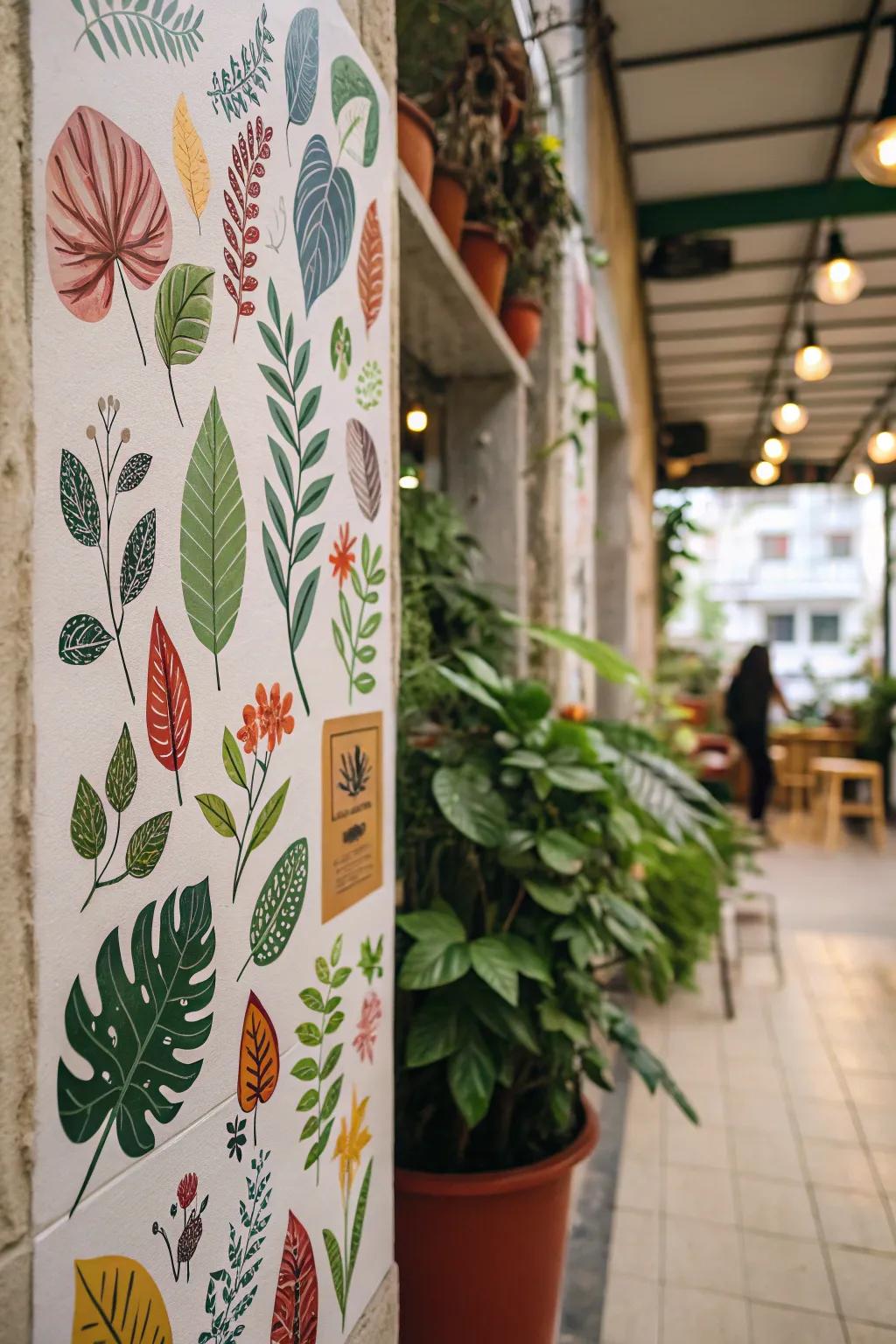 Evoke a peaceful environment with nature-themed wall decals.