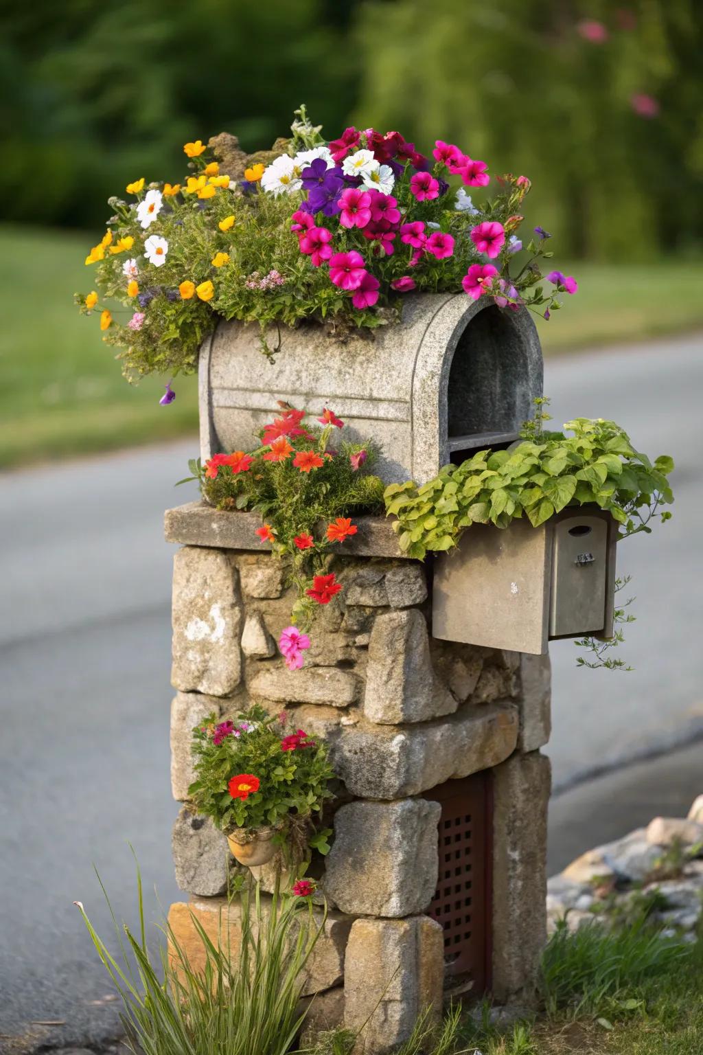 Elevate your mailbox with an integrated planter for a hint of nature.